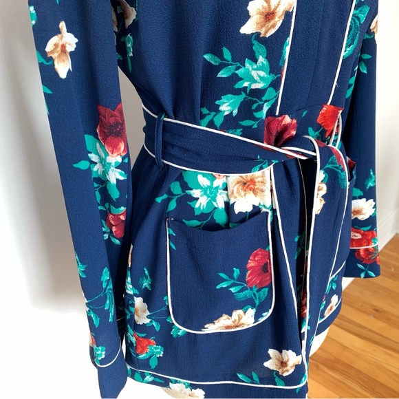 Bleuh Ciel Floral Romper Top Belted - Picture 2 of 8